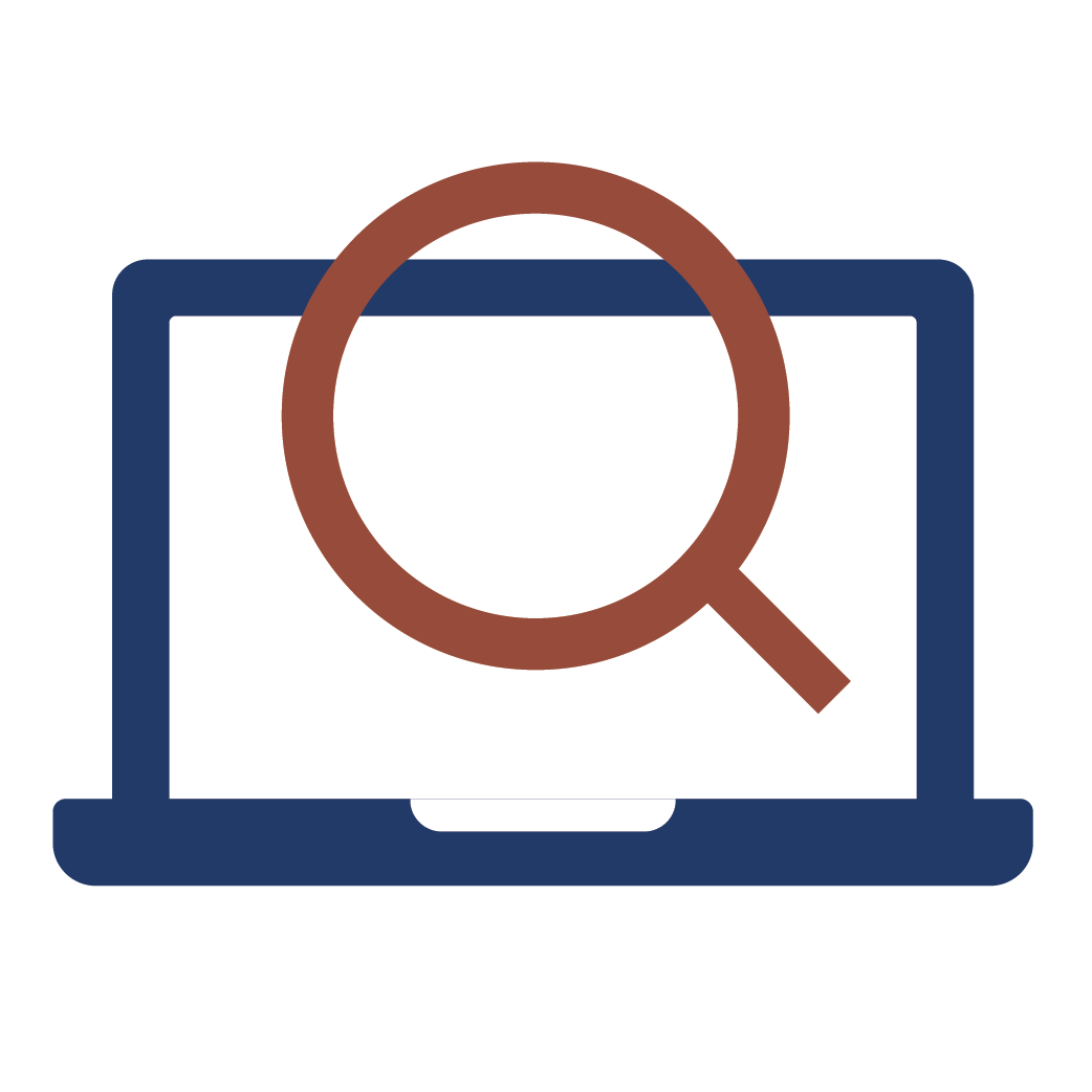 Laptop with search icon